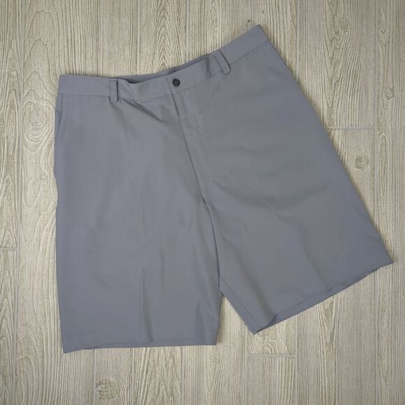 Vintage Y2K Nike Golf Fit Dry Men’s 36 Grey Blue Flat Front Shorts Pockets - Picture 1 of 6